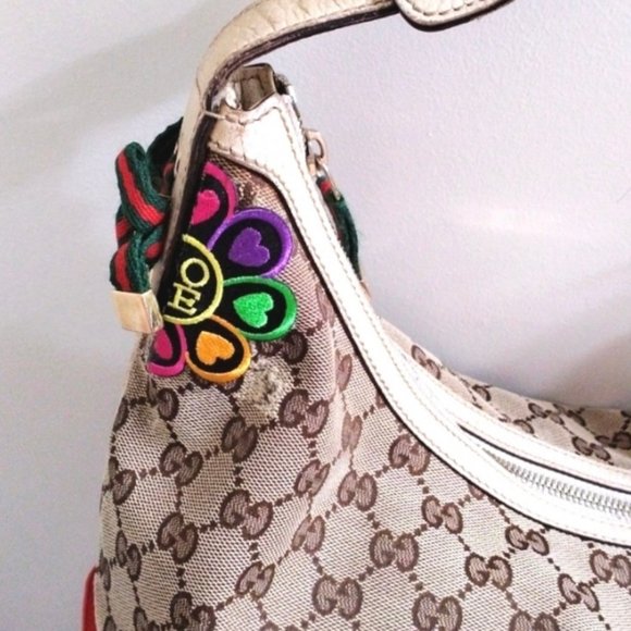 HEARTS 90s Gucci HOBO Large Shoulder Bag - DOUBLE SIDED HEARTS - Picture 12 of 15